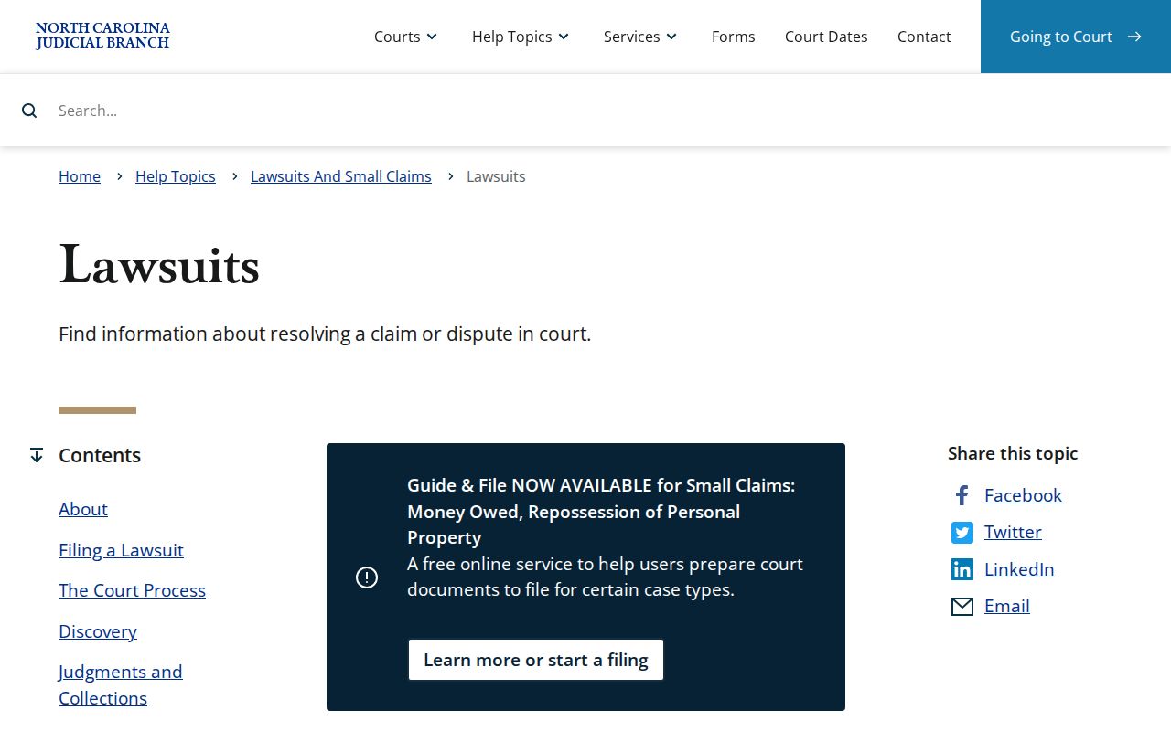 Robeson County civil docket search civil jurisdiction explanation