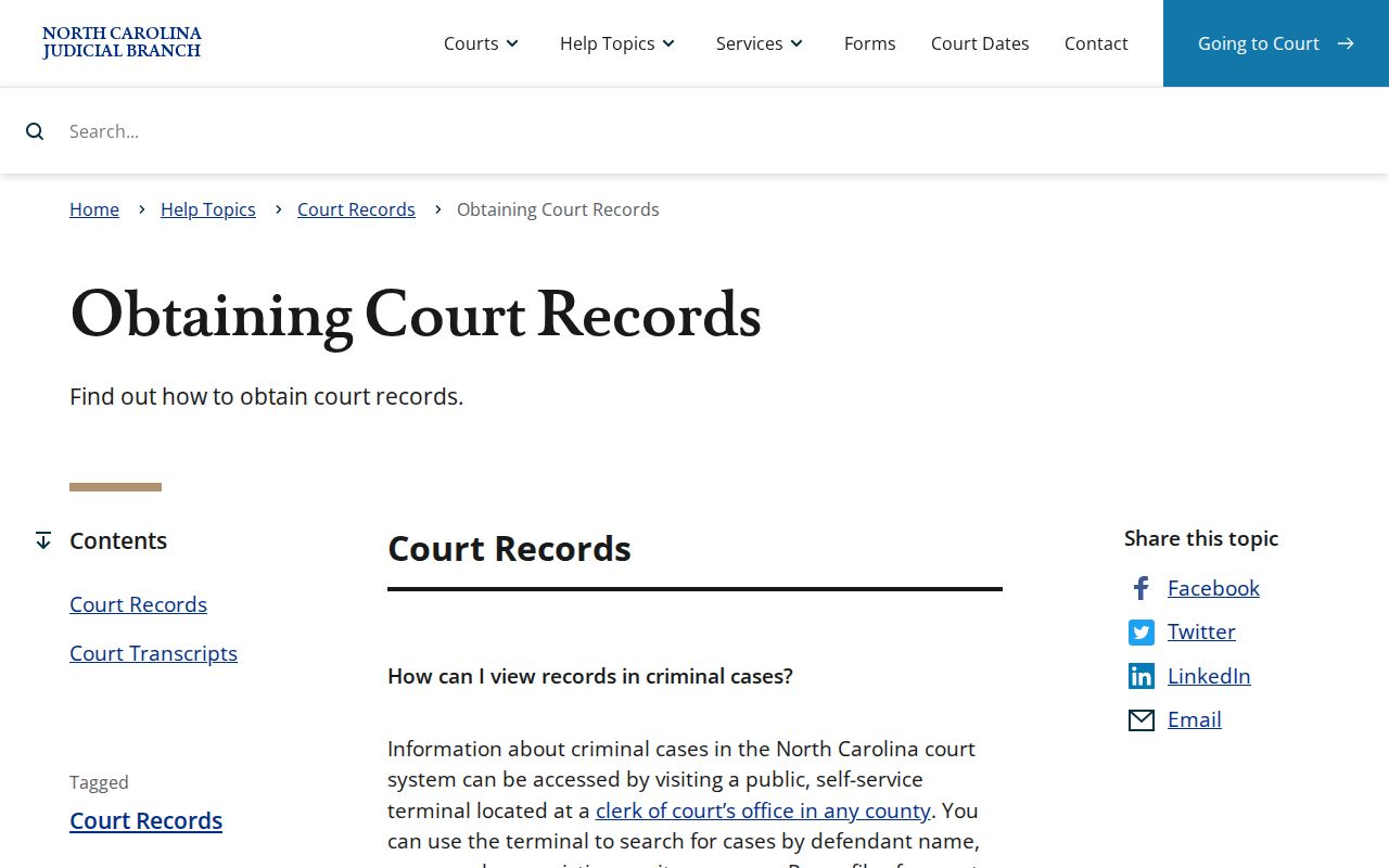 Robeson County court records public terminal and clerk guidance