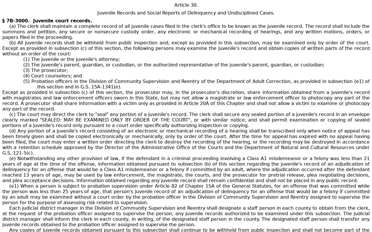 Fairmont court record juvenile confidentiality statute and access limit