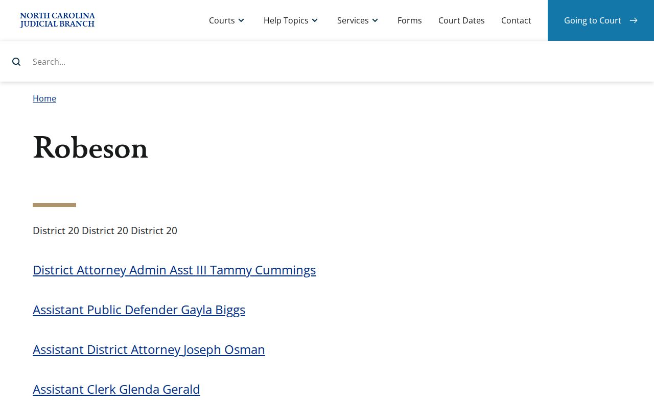 Lumberton court docket search Robeson Clerk of Superior Court directory