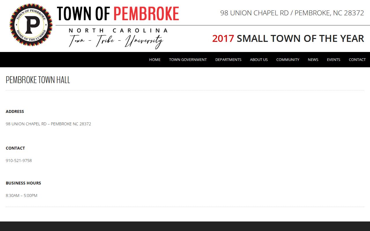 Pembroke court record local orientation at Pembroke Town Hall