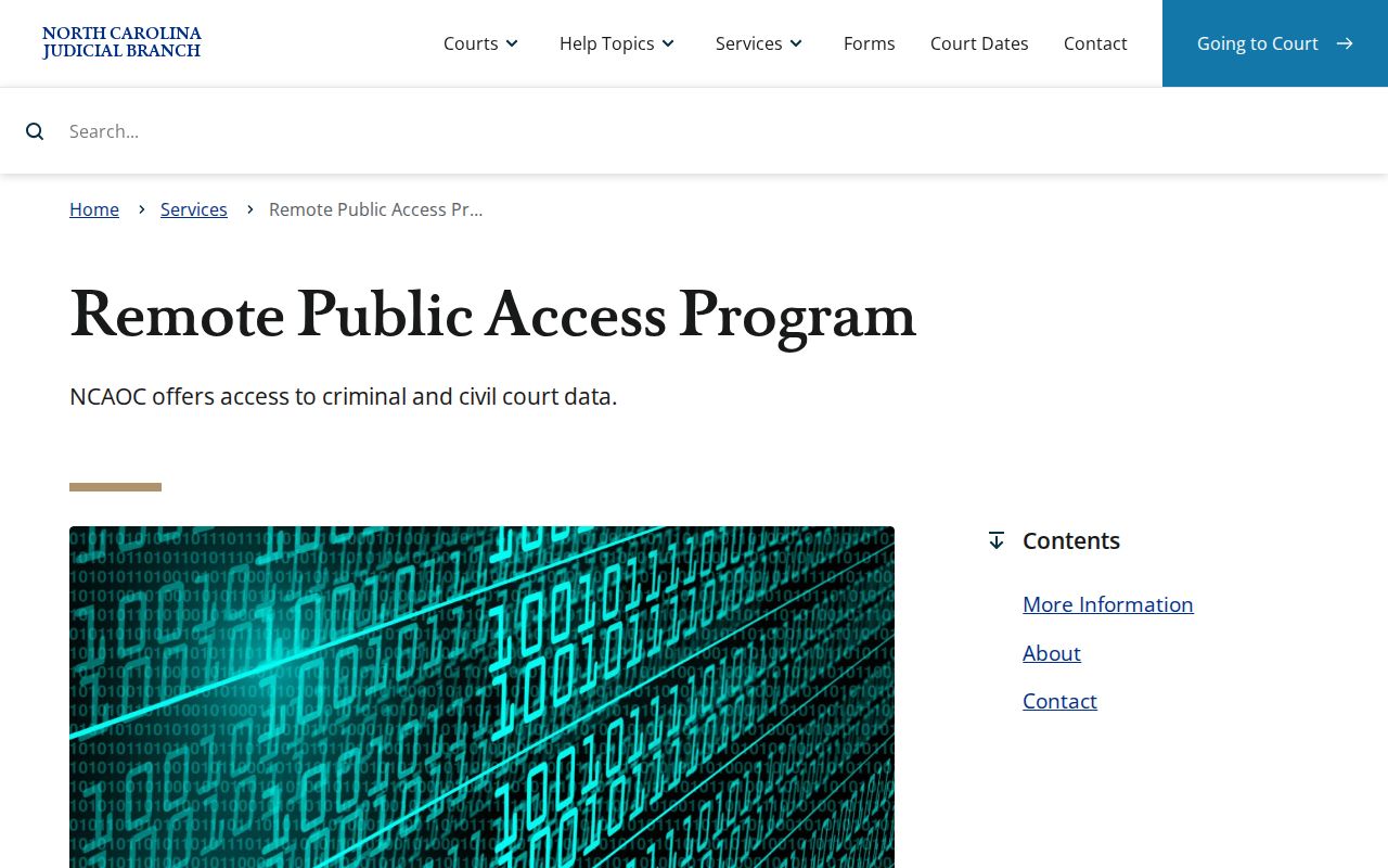 Pembroke court record Remote Public Access Program information